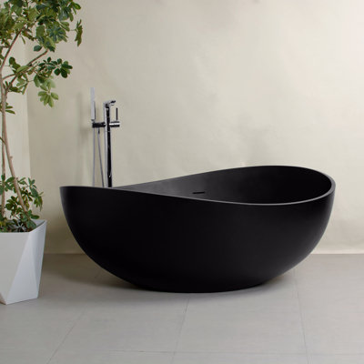 Baignoire de trempage autoportante à surface solide de 63 pouces