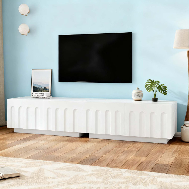 Console élégante au design arqué, Blanc