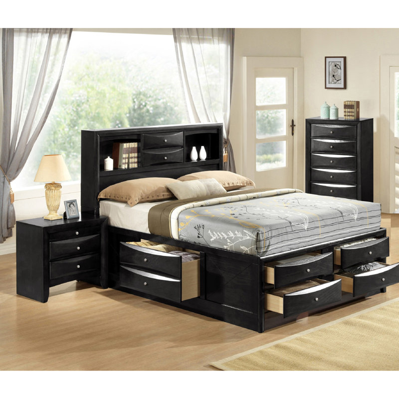 Mobilier de chambre en bois massif en bois massif 1 pièce 1 tiroir contemporain à 5 tiroirs