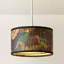 Anif Drum Bamboo Lamp Shade ( Slip-On ) in Black and Blue-220764097