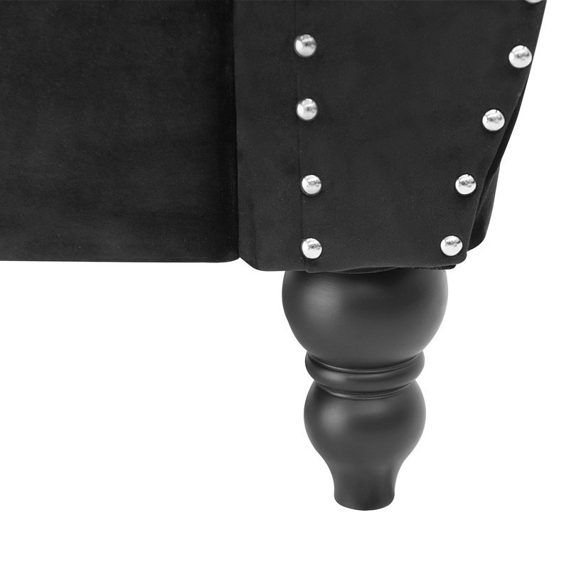 3 Seater Velvet Sofa, Black