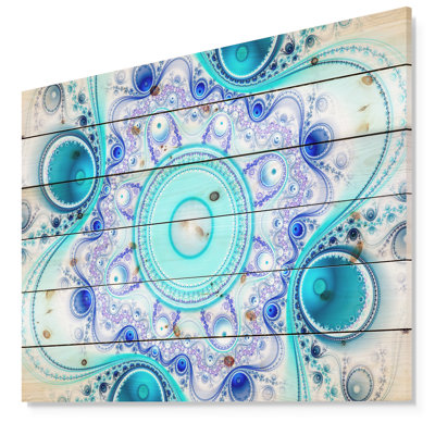 «Turquoise Wavy Curves and Circles», impression