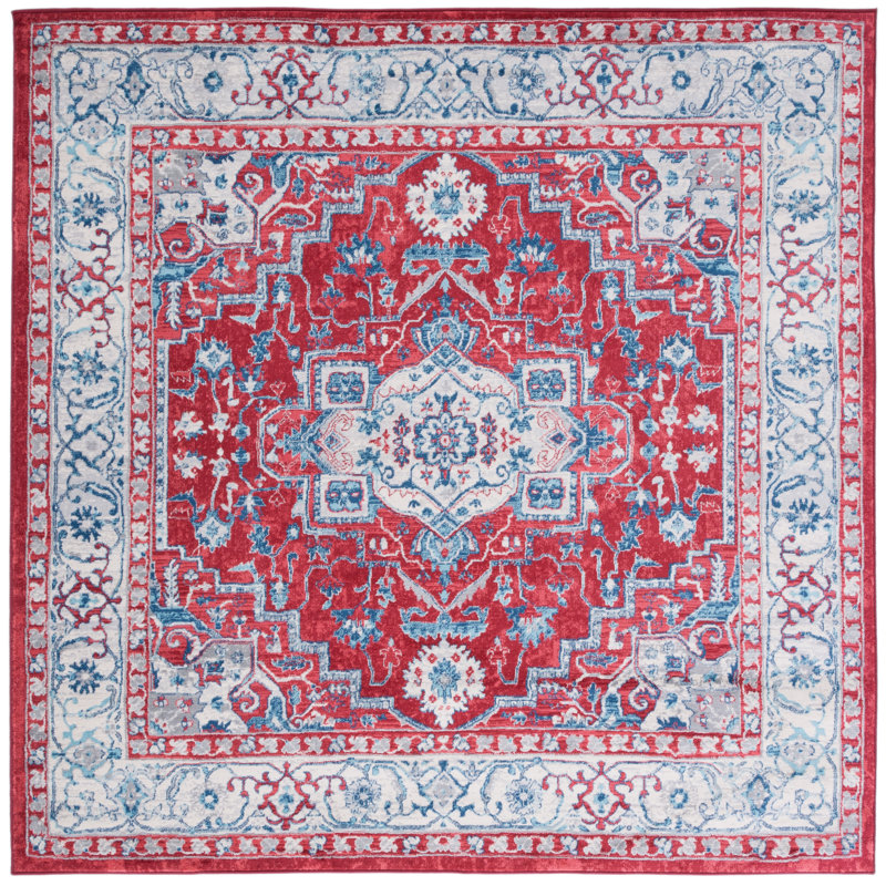 Tapis Aurich 851 - rouge / beige, Carré 6 pi 7 po