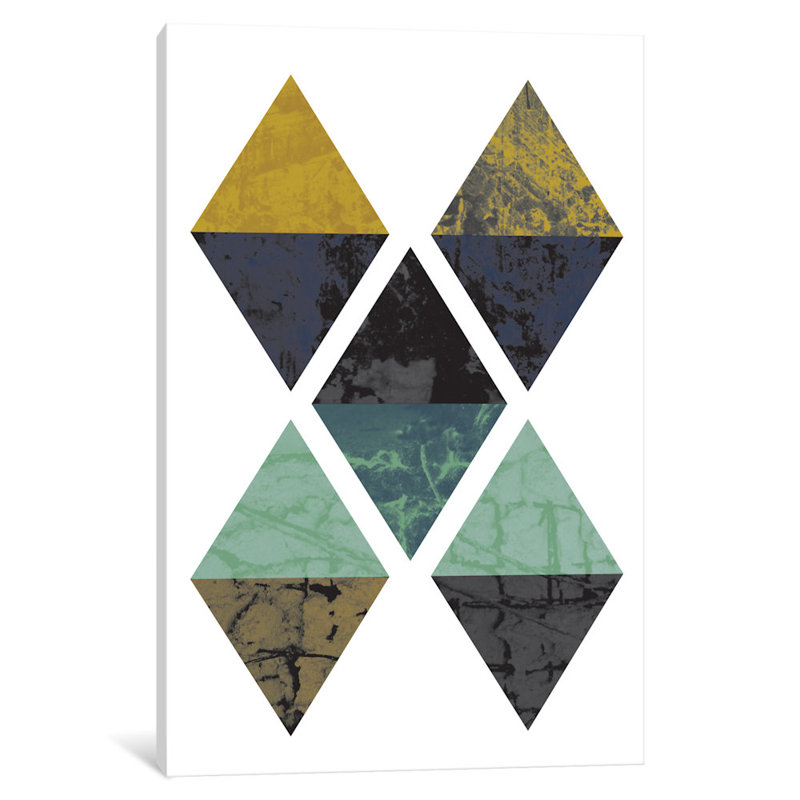 « diamants grunge », impression sur toile tendue, H 12 po x l 8 po x P 0,75 po, Pas de tapis, Toile tendue