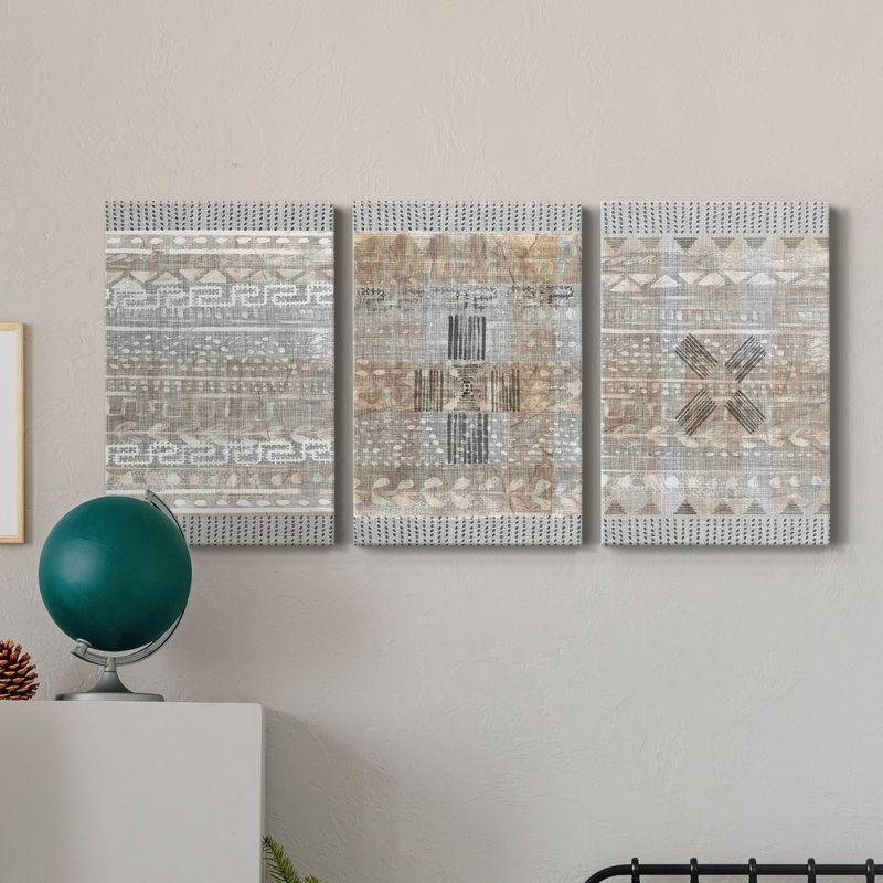 Tapisserie Traders I - ensemble de 3 toiles tendues, H 12 po x l 24 po x P 1 po