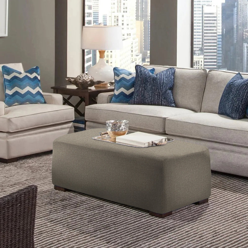 Campos Ottoman, Honey, Brown Geometric, 0456-33