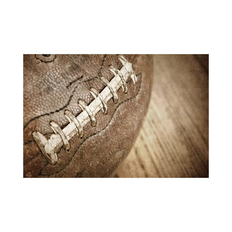 Football Close Angle Laces Vintage by Saint And Sailor Studios - Wrapped Canvas Print