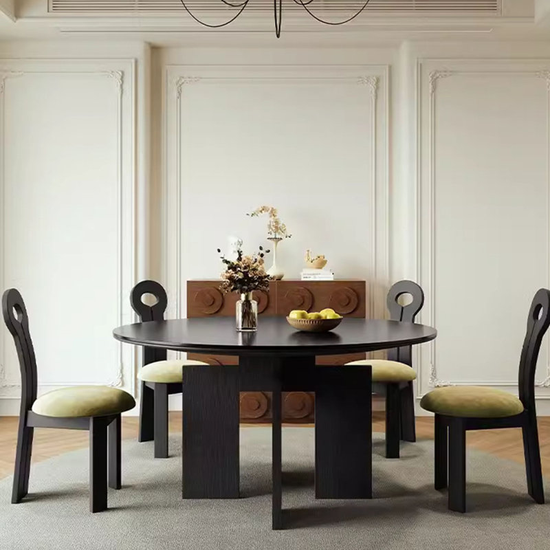 Table et chaises vintage rétro de style crème, H 29,5 po x L 47,2 po x l 47,2 po, 5