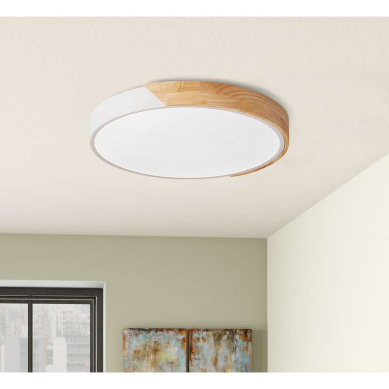 Luling Simply Design Energy-Saving Circle LED Dimmable Flush Mount Ceiling Light Fixture, White