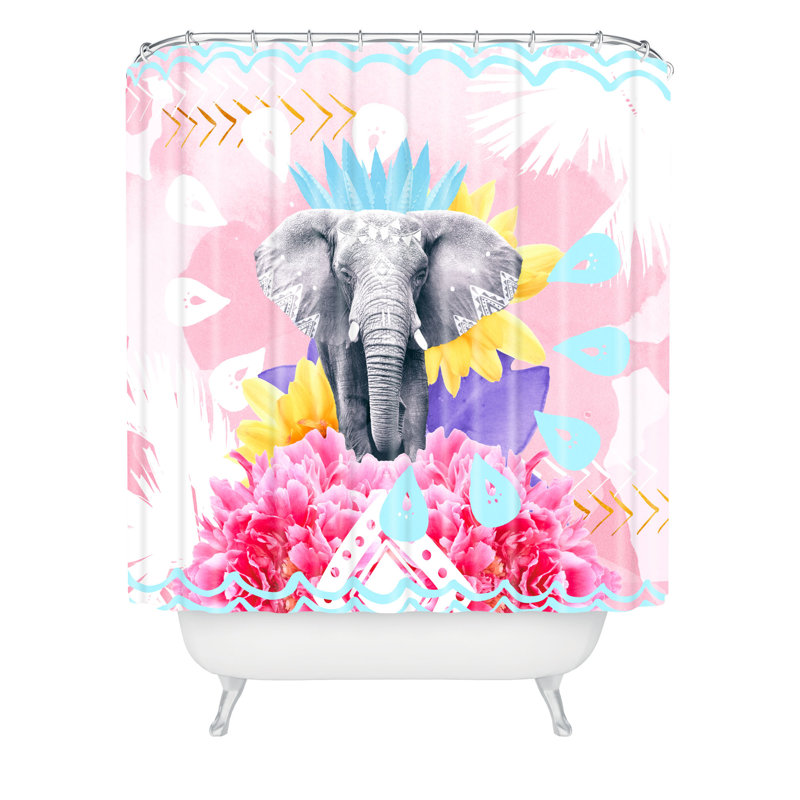 Rideau de douche simple éléphant kangarui