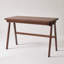 Bureau d'ordinateur 100 % bois d'hévéa massif, bureau rétro en noyer avec tiroir et piètement robuste en forme de A.