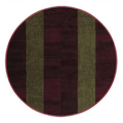 Machine Washable Checkered Brown Area Rug