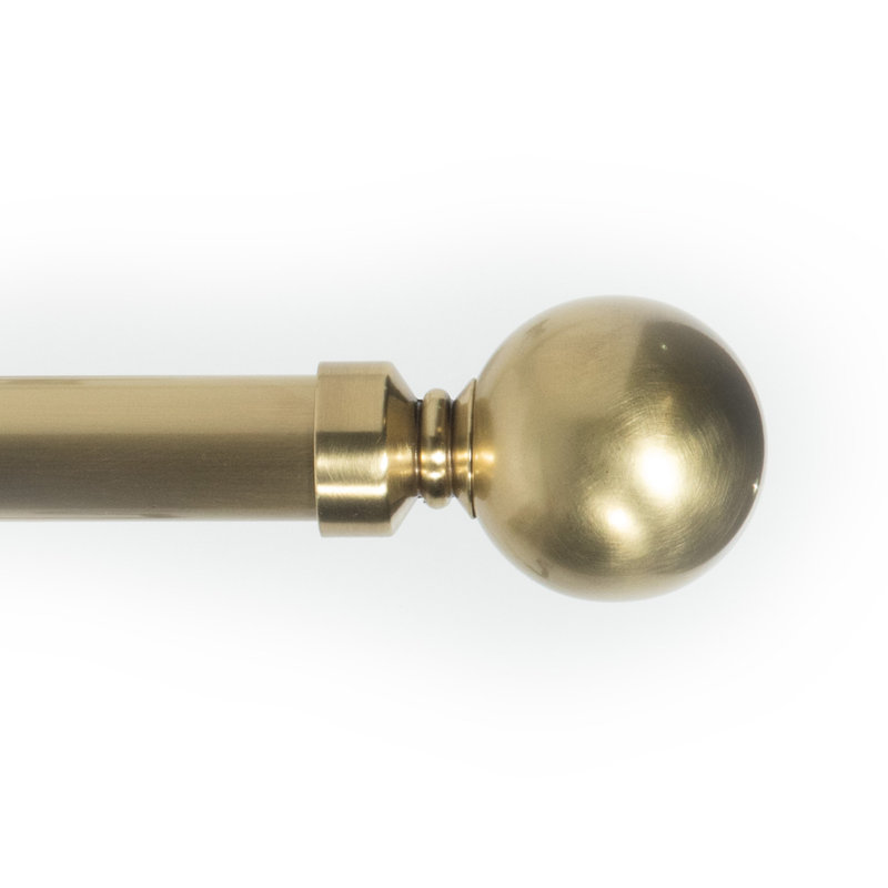 Bendetta Single Curtain Rod, Vintage Brass, 2" H x 72" W x 3.12" D