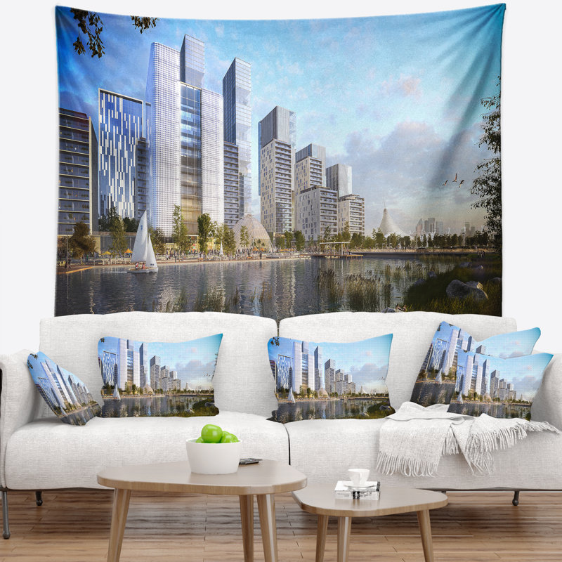 Tapisserie complexe résidentiel cityscape, H 50 po x l 60 po