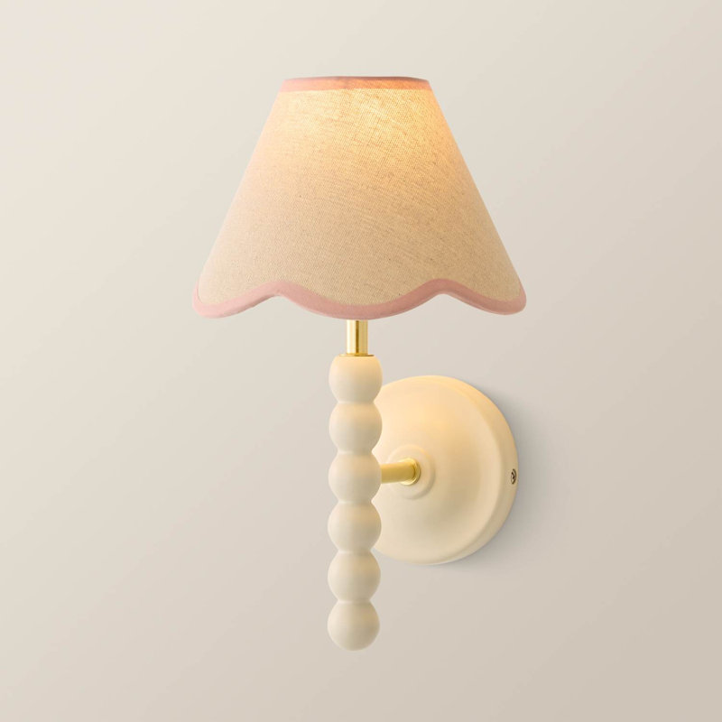 Algimanta Manufactured Wood Wallchiere, Cream/Pink, 25cm H x 11cm W x 13cm D, Satin