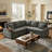 Symmetrical Upholstered Corner Sectional With Arm Table And Pull-Out Bed-616319185