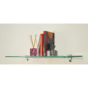 VOLPONE Glass Bathroom Shelf with Towel Bar 15.7in Bathroom Wall Shelves  Rustproof Metal Bathroom Wall Organizer 2-Tier (Black)