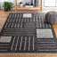 Flore Geometric Handmade Kilim Wool/Cotton Area Rug in Black/Ivory-1155923911