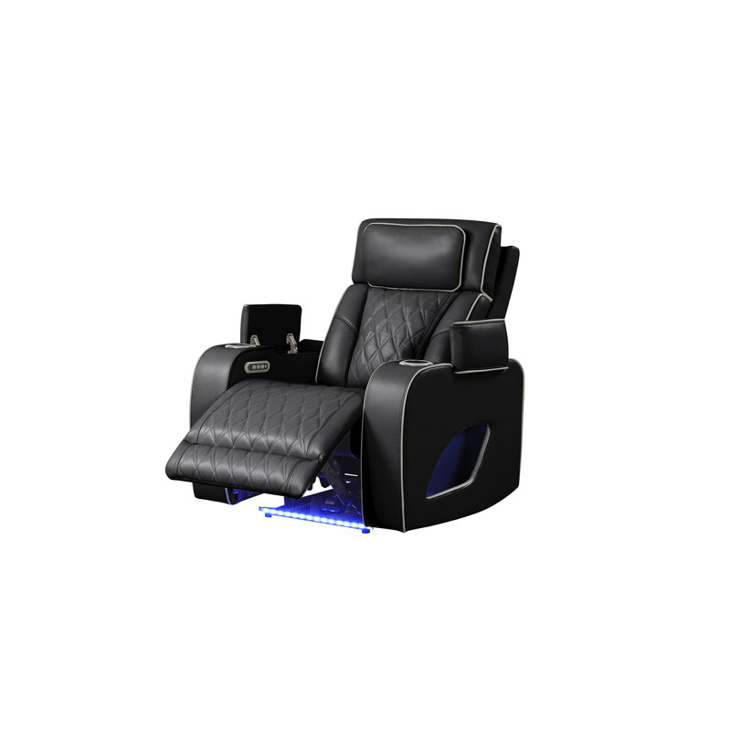 Nostrand 43'' Upholstered Recliner, Black