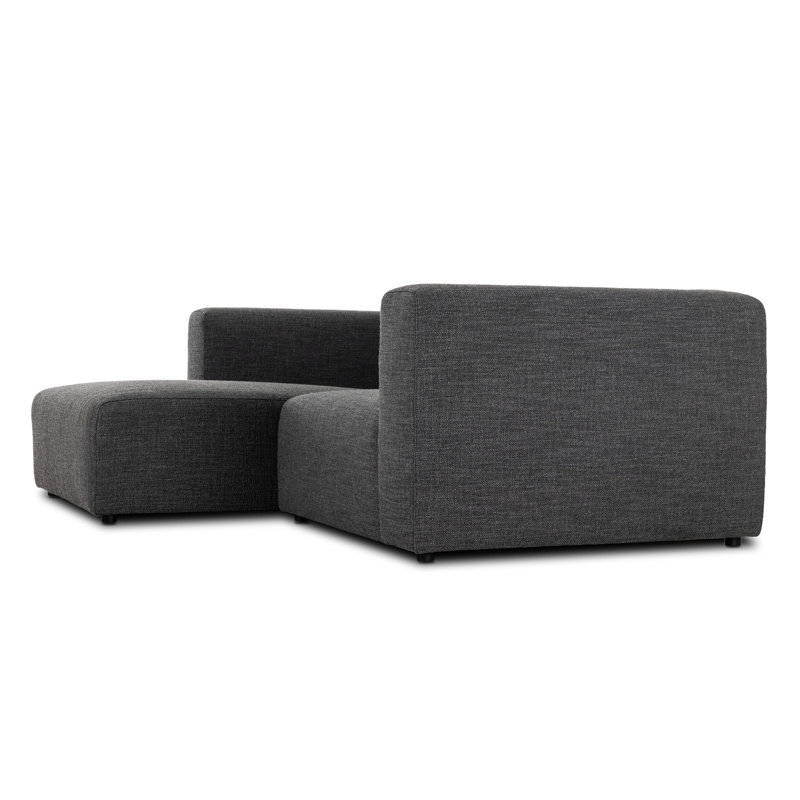 Lawndale Chaise Sectional, Left Hand Facing, Saxon Charcoal Polyester Blend
