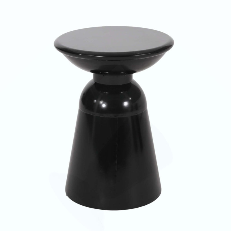 Outdoor Metal End Table -Large, Black