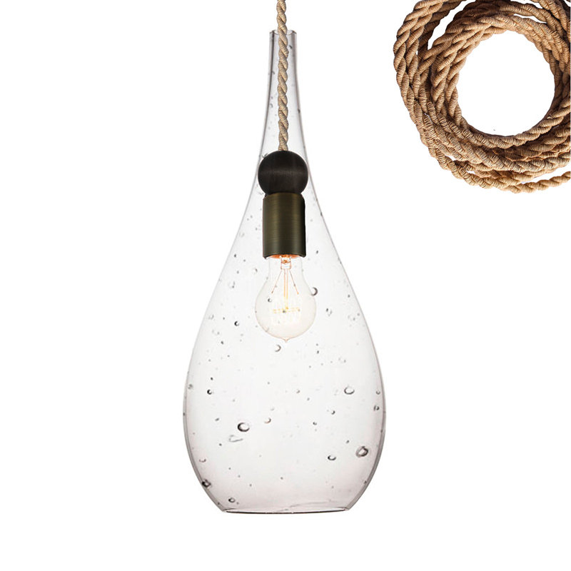 Luminaire suspendu en forme de larme à 1 lumière Earth, Brun