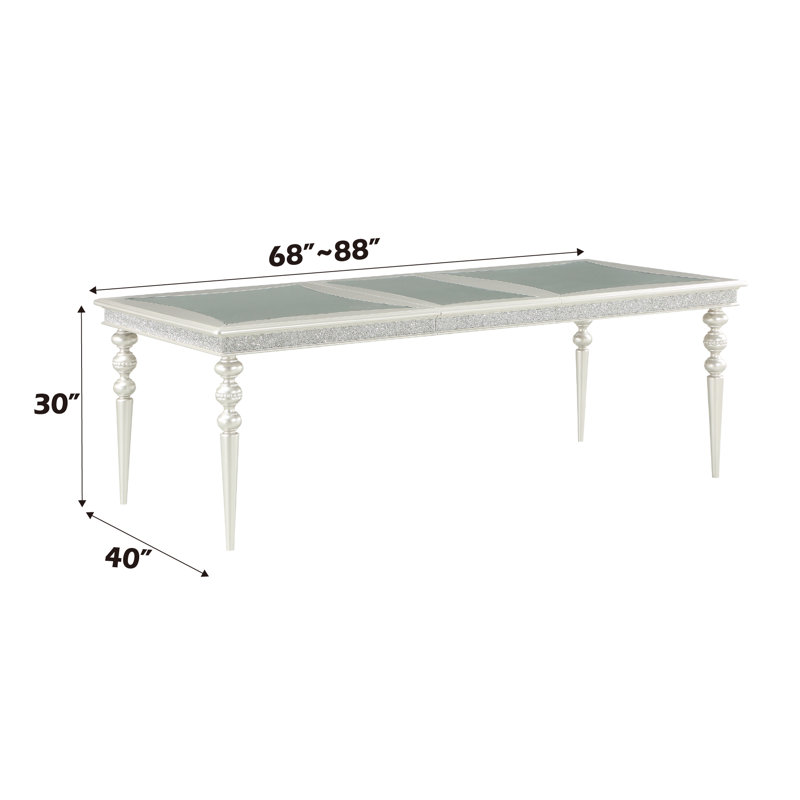 Table de salle à manger extensible Leda en platine