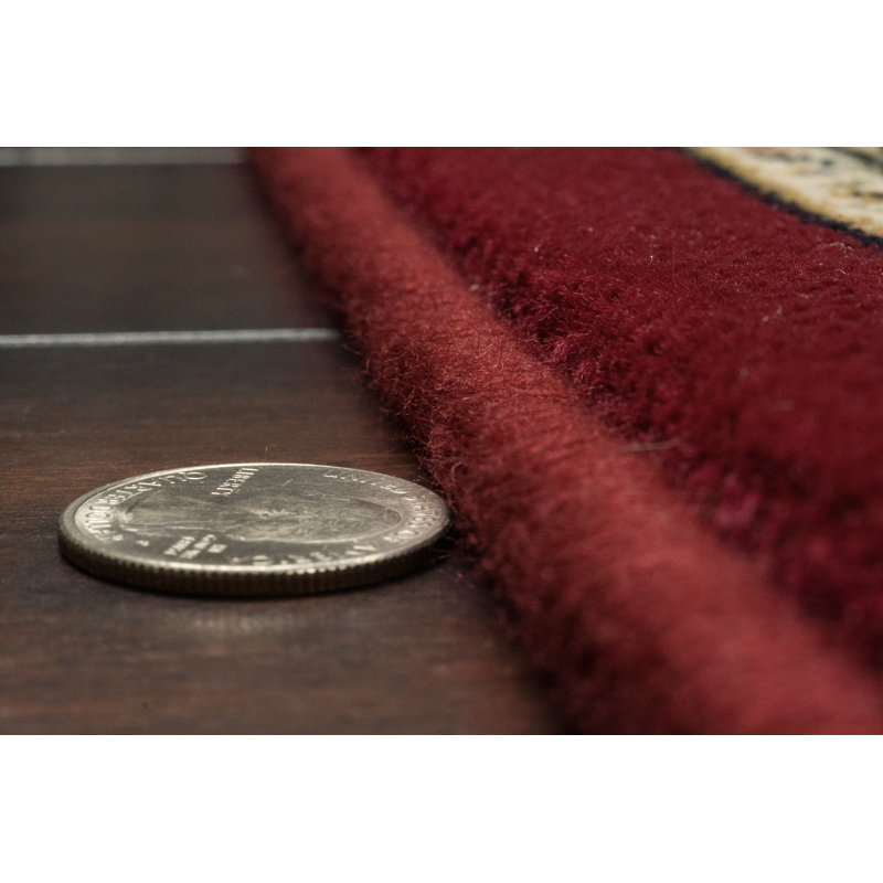 Tapis oriental rouge / ivoire Attell, Rectangle 7 pi 10 po x 11 pi 2 po