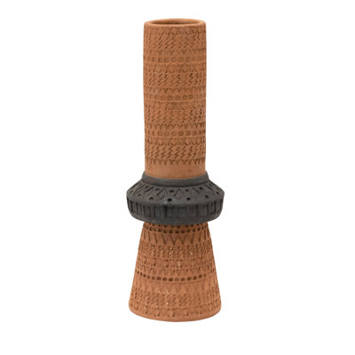 Handmade Debossed Terra-cotta Vase