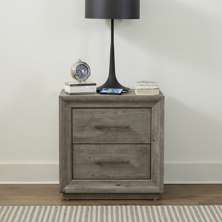 Hayle 2 Drawer Nightstand w/ Charging Station