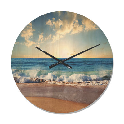 Sea Sunset - Modern Wood Wall Clock