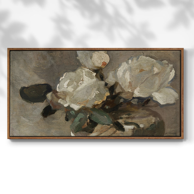 Botanical Series-CDVI- Toile tendue avec châssis tendue, prête à être accrochée, H 17 po x l 33 po, Noyer
