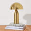 Venus Lampe de table à dôme moderne à intensité variable DEL avec finition laiton doré