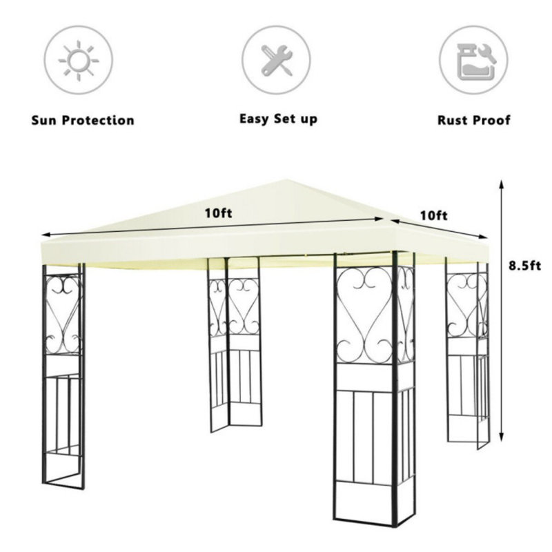 10 Ft. x 10 Ft. Steel Patio Gazebo