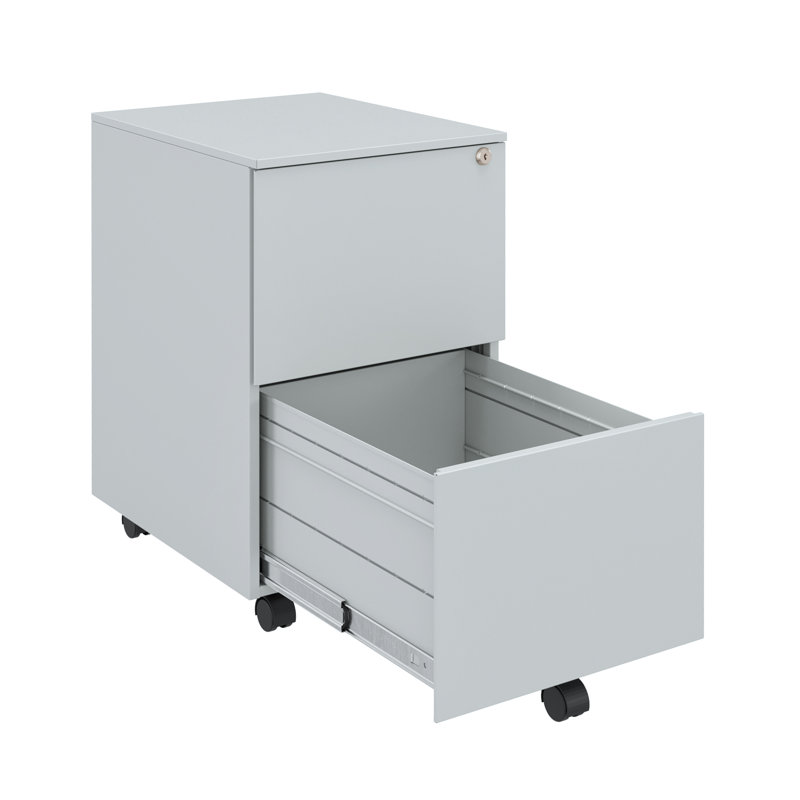 Ceha 2-Drawer Mobile File Cabinet with Lock, Gray