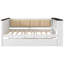 Lit de jour pleine grandeur en bois avec tablettes de rangement, dossier rembourré, USB et lit gigogne, blanc-1396984853