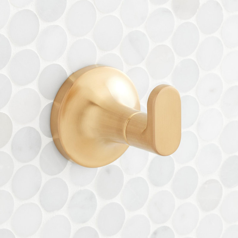Lentz Single Robe Hook, Brushed Gold