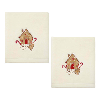 The Holiday Aisle® Gingerbread House 2-Pack Hand Towel Set