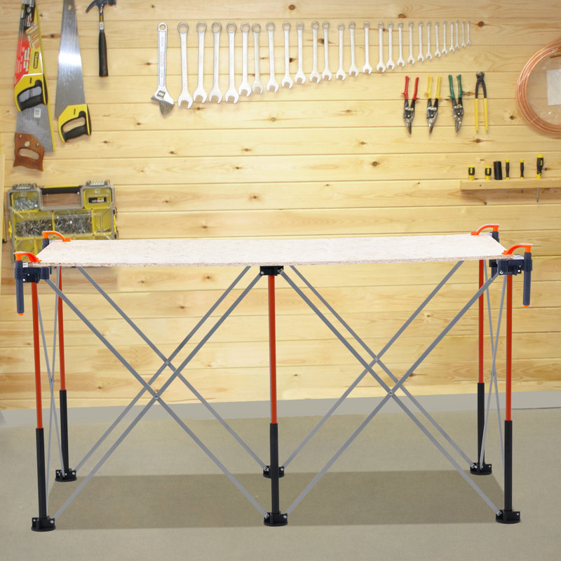 Support de travail pliable portatif 4,15 x 2,18 pi avec capacité de 2 500 lb