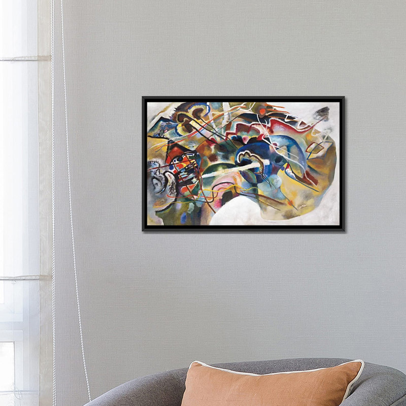 «Peinture avec bordure blanche» par Wassily Kandinsky, impression sur toile, H 18 po x l 26 po x P 1,5 po, Pas de tapis