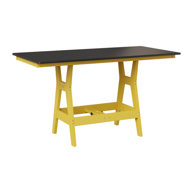 Table rectangulaire à hauteur de comptoir 66 po Berlin Gardens Harbor, H 35,5 po x l 66 po x P 33 po, Jaune soleil levant