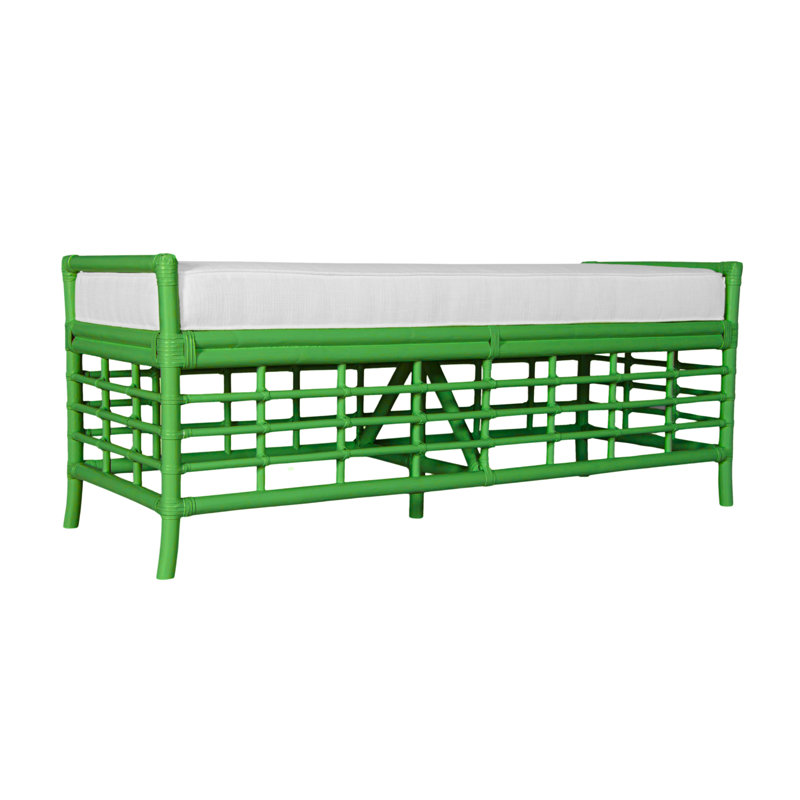 Luna Upholstered Bench, Bright Green