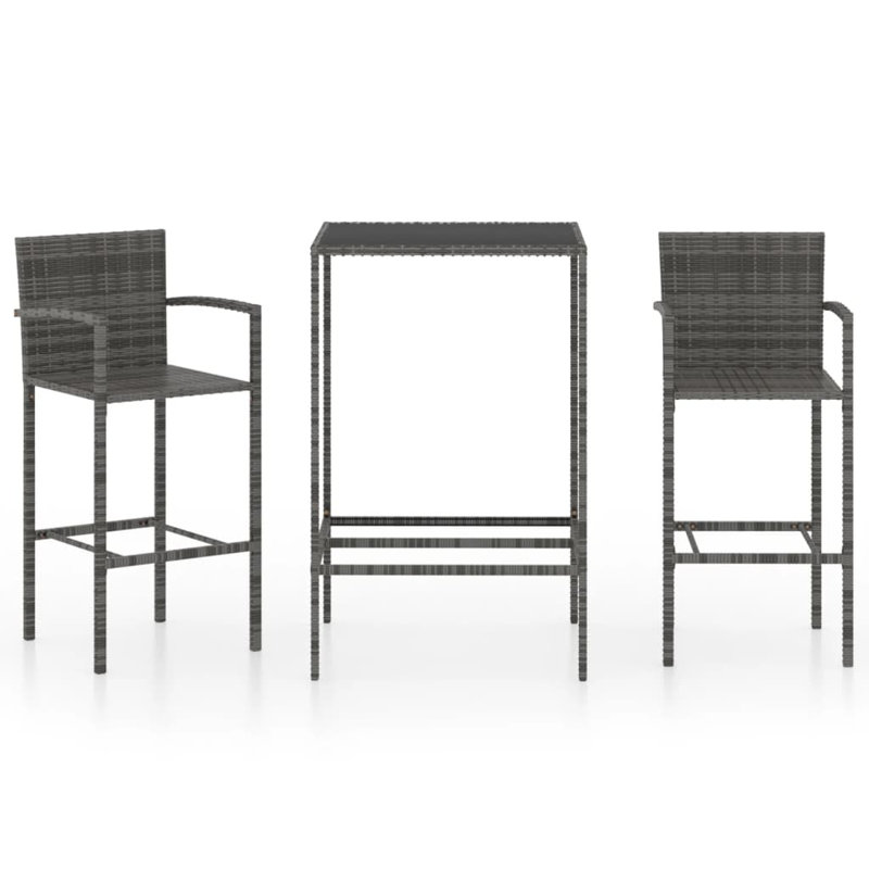 Kristofa 2 - Person Patio Dining Set with Square Table, Grey