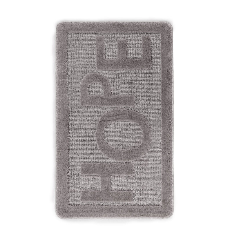 Non-Slip Bathmat, Grey, 23.6 x 39.4 Inches | 100% Polypropylene, 10 mm Total Thickness, 1300 g/m² | Machine Washable at 30°F, Vacuum Friendly | Perfect for Bathroom Safety & Comfort, Durable Design