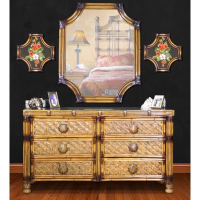 Commode double 6 tiroirs avec miroir Halverson