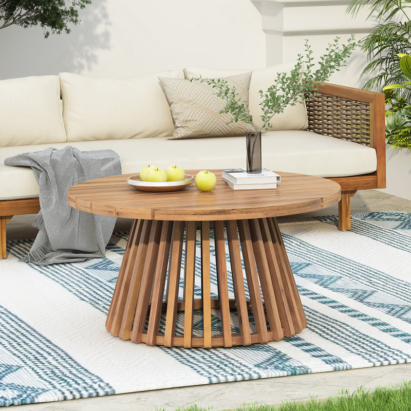 Table basse de patio en bois d'acacia