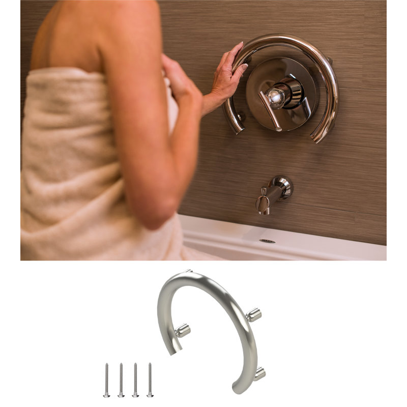 Invisia™ Accent Ring 13", Designer Luxury Grab Bar 2-in-1 (500 lb. Capacity), Brushed Nickel