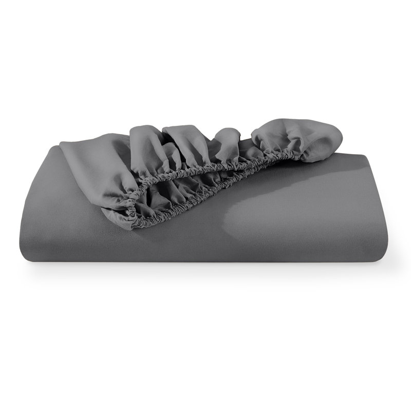 Microfiber Fitted Sheet, Gray, Twin Fitted Sheet