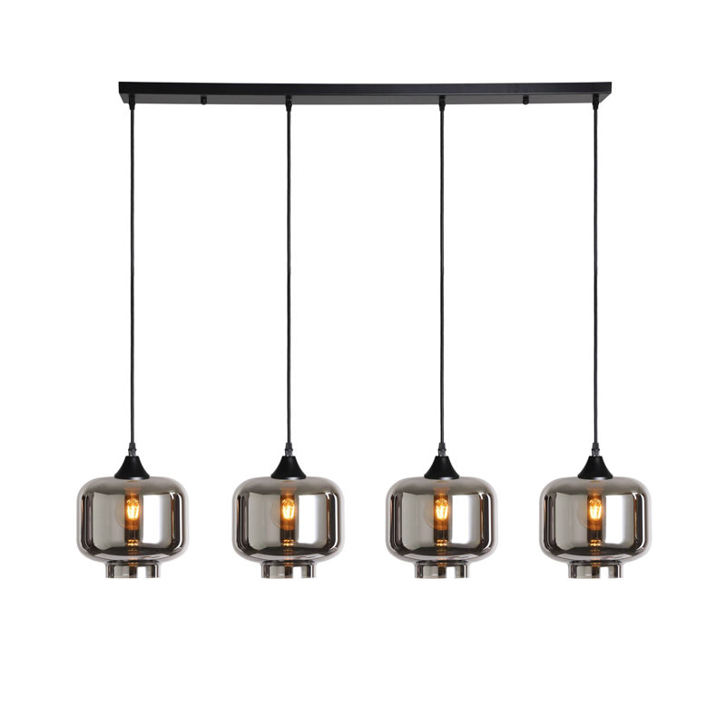 Khue 4 - Light Kitchen Island Pendant, Silver, Black