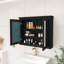 Armoire à pharmacie murale noire 36 pouces, armoire de salle de bain moderne avec 2 miroirs et 2 tablettes réglables-511215871